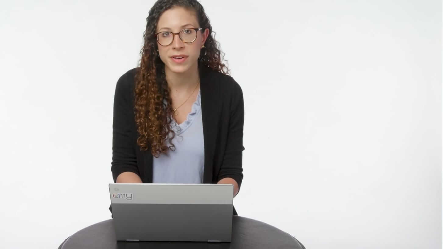 Video featuring a Google accessibility programme manager describing how to use the Select to Speak feature on Chromebooks.