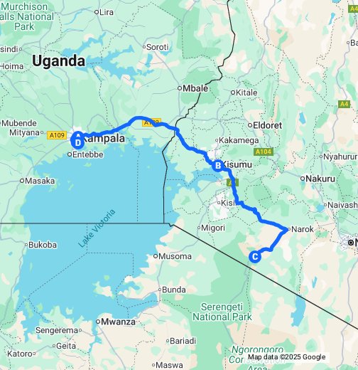 4 Days Kampala Kisumu Masai Mara safari. Google My Maps
